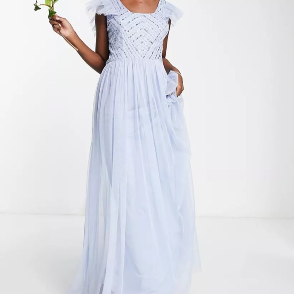 Brand new Baby blue frock and frill bridesmaid dress